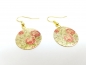 Preview: bunte Blumen Kreis Ohrringe goldfarben